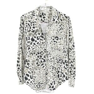 Anthropologie Cloth & Stone Leopard Print Button Down‎ Shirt Size M Chic Modern